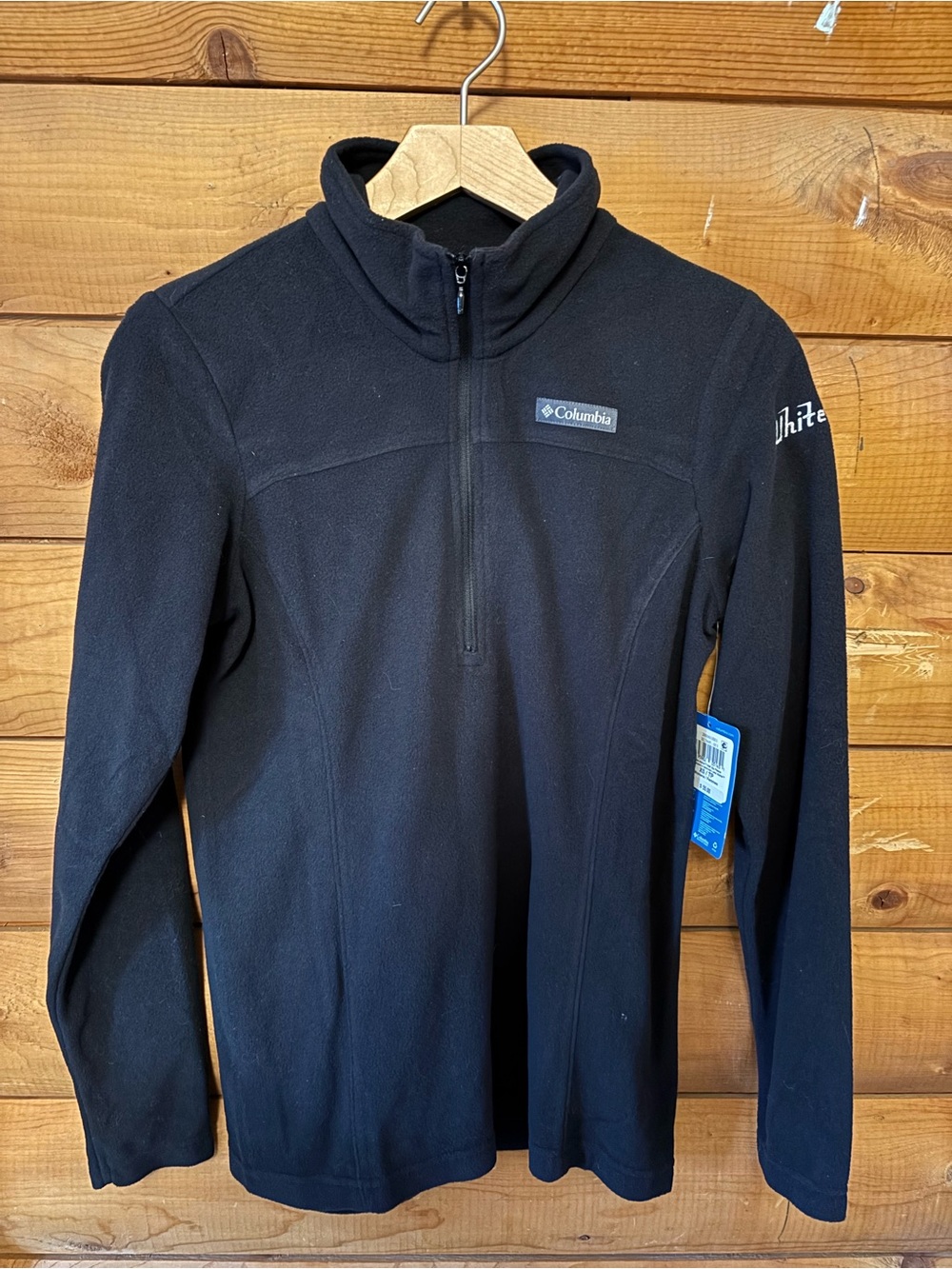 NWT Columbia Women’s Black Soft Fleece Quarter-Zip White Pass Pullover